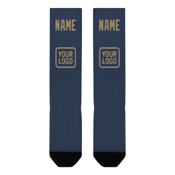 Maßgeschneidertes Marineblau Hellkhaki Kniestrümpfe