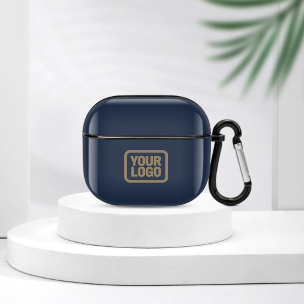 Maßgeschneidertes Marineblau Hellkhaki AirPods-Hülle (3. Generation)