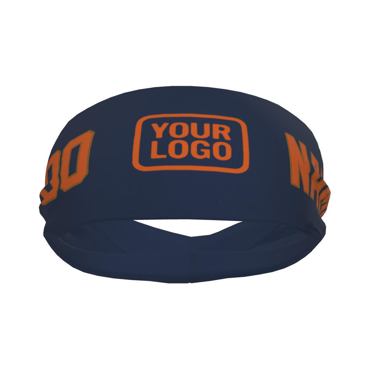Maßgeschneidertes Marineblau Orange Sport Stirnband