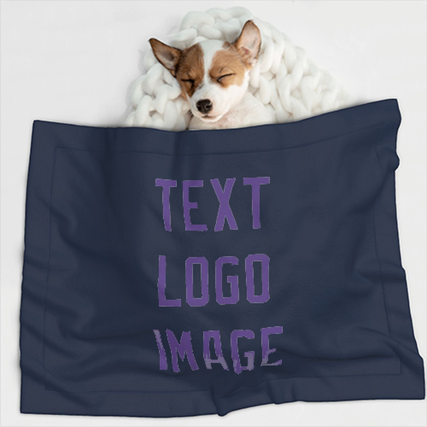 Coperta personalizzata per animali domestici color lavanda blu navy
