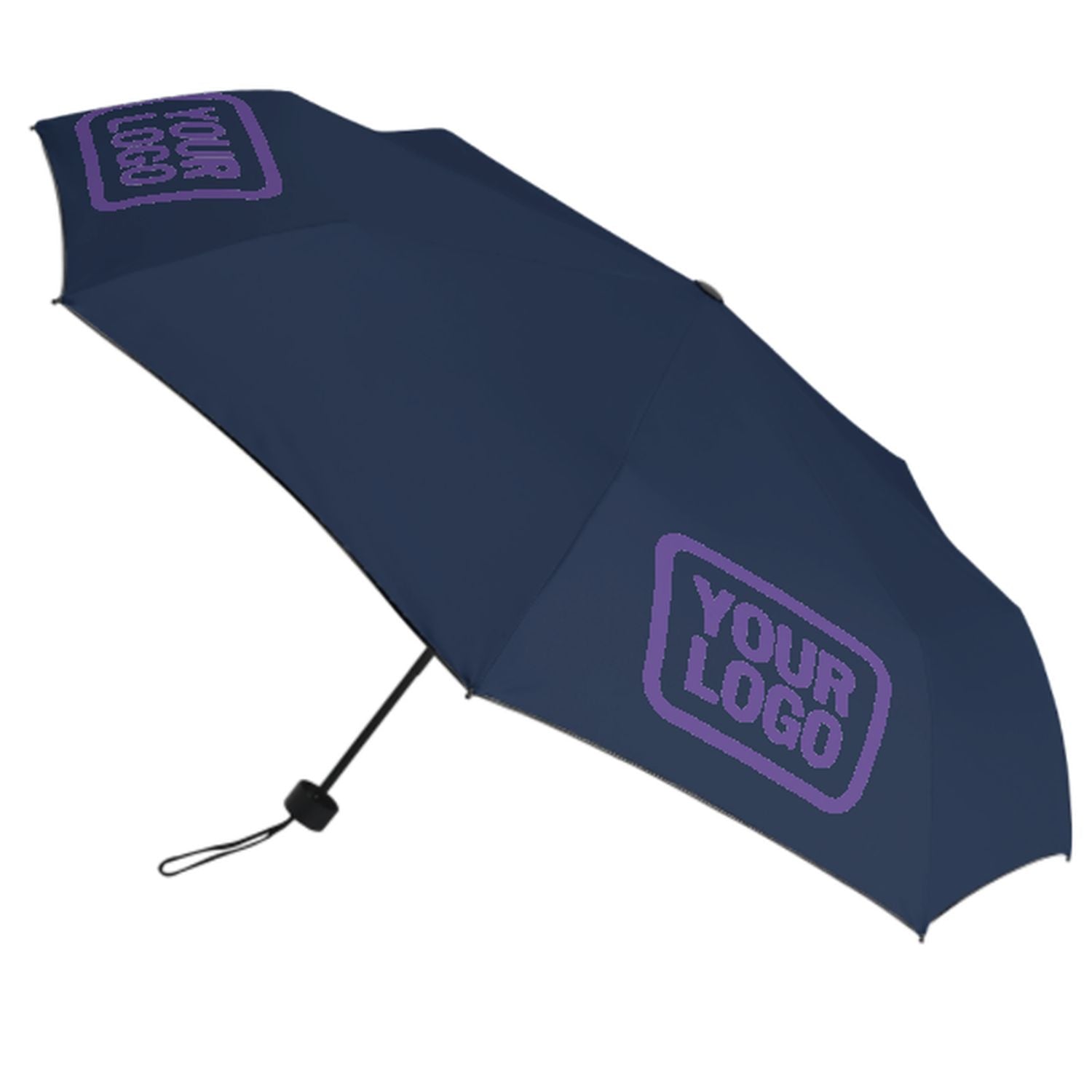 Maßgeschneidertes Marineblau Lavendel Automatik-Regenschirm
