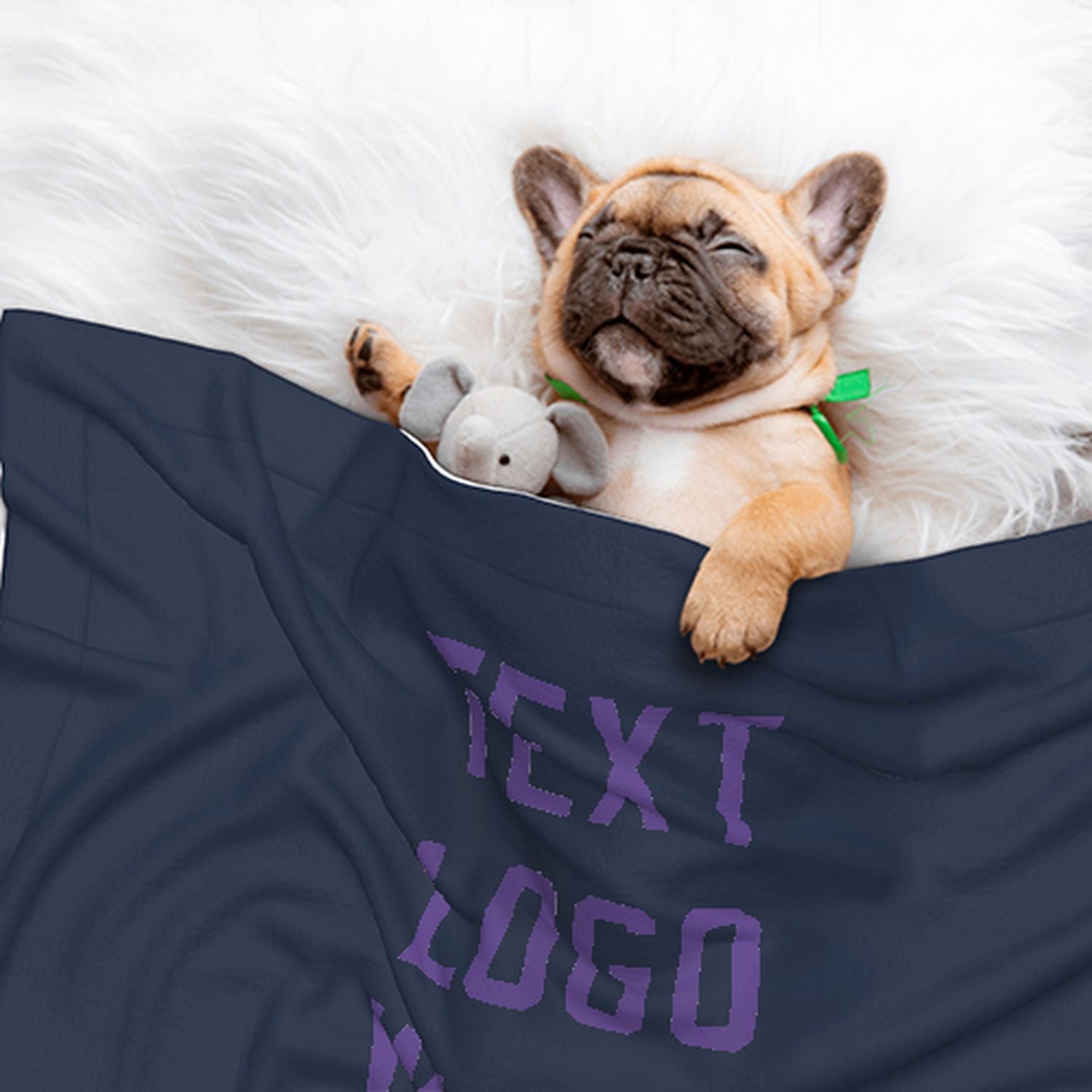 Coperta personalizzata per animali domestici color lavanda blu navy