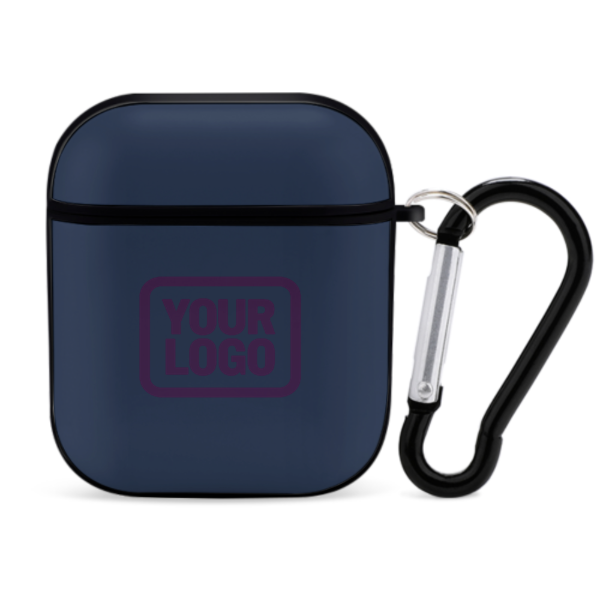 Maßgeschneidertes Marineblau Lila AirPods-Hülle