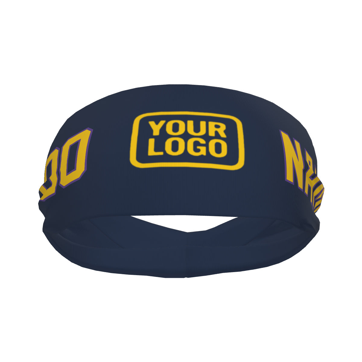 Maßgeschneidertes Marineblau Gold Sport Stirnband