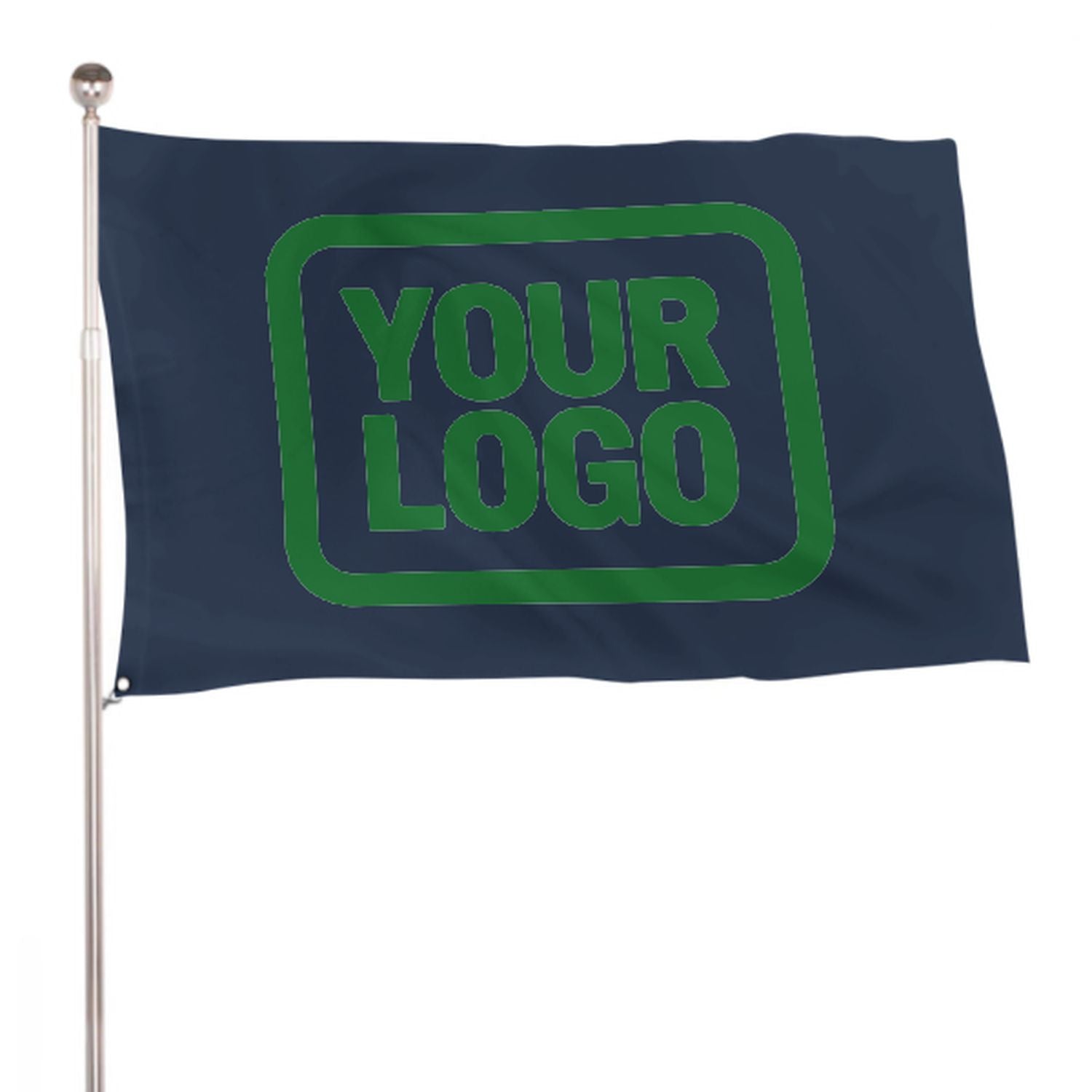 Bandiera personalizzata blu navy e verde smeraldo