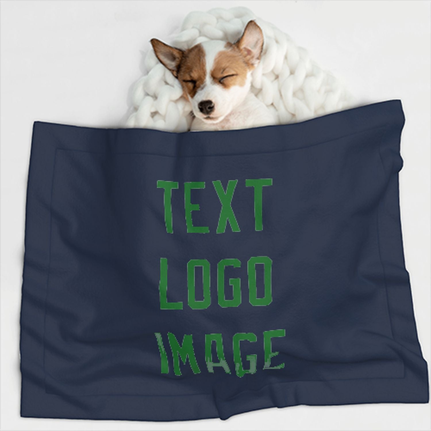 Coperta personalizzata per animali domestici blu navy e verde smeraldo