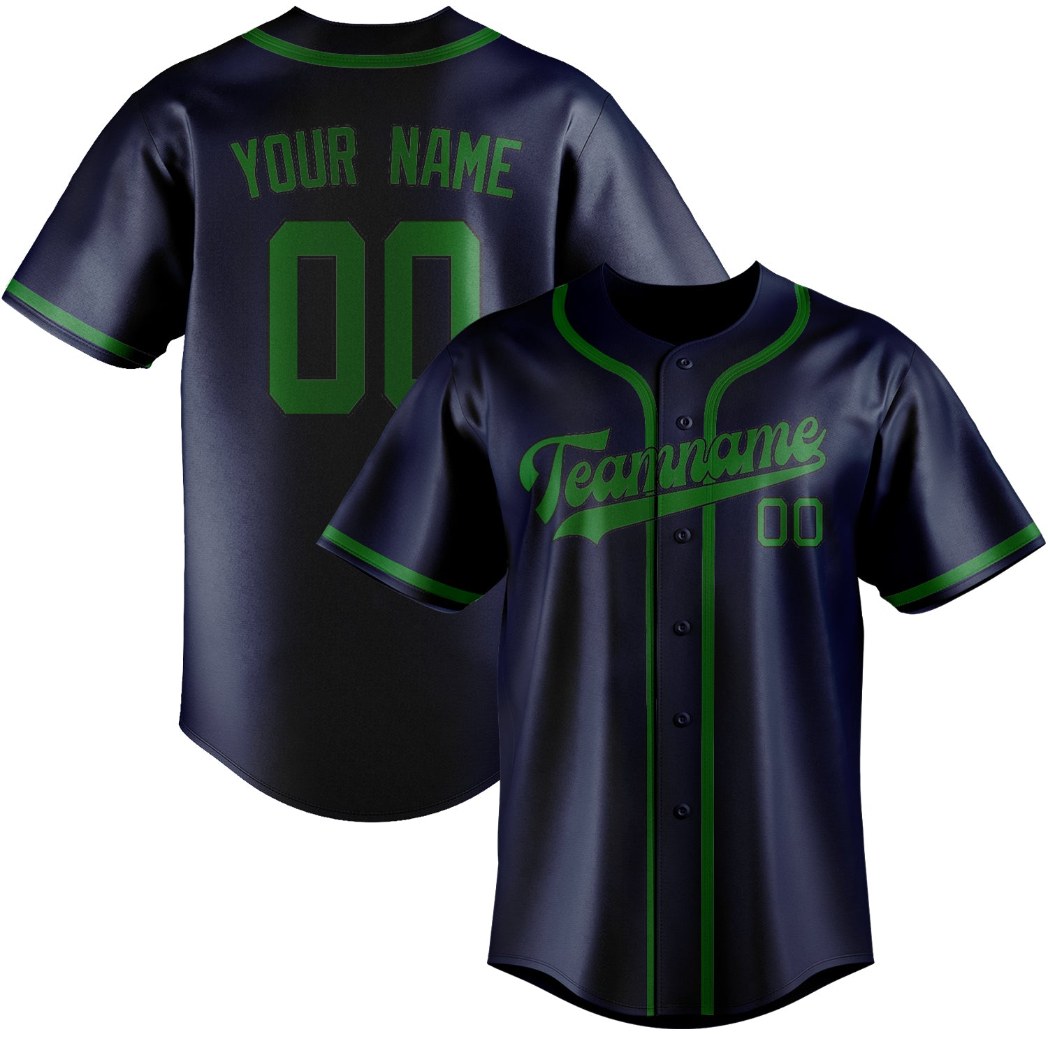 Benutzerdefiniertes Professionelles Marineblau Smaragdgrün Baseballtrikot