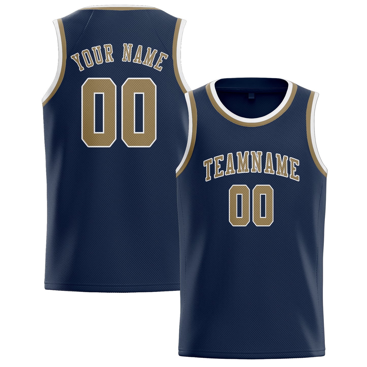Benutzerdefiniertes Professionelles Marineblau Hellkhaki Basketballtrikot