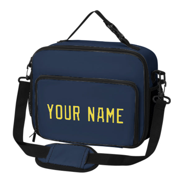 Maßgeschneidertes Marineblau Light Yellow Lunch-Tasche