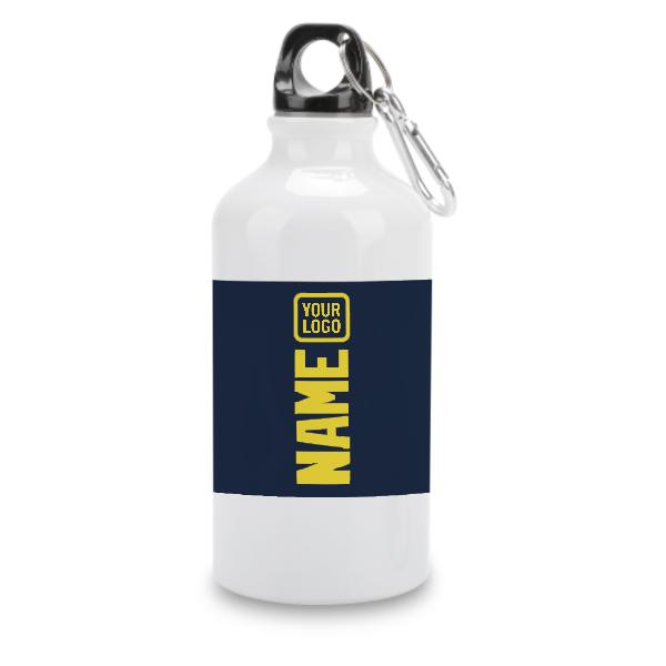 Maßgeschneidertes Marineblau Blassgelb Sportflasche