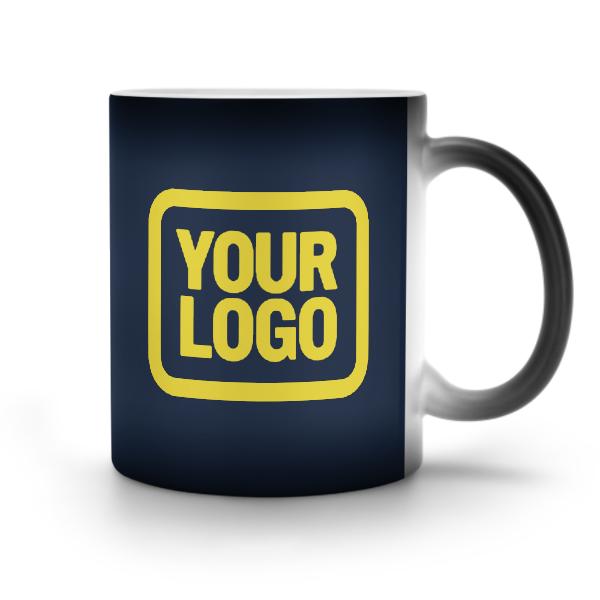 Tazza magica personalizzata blu navy giallo pallido
