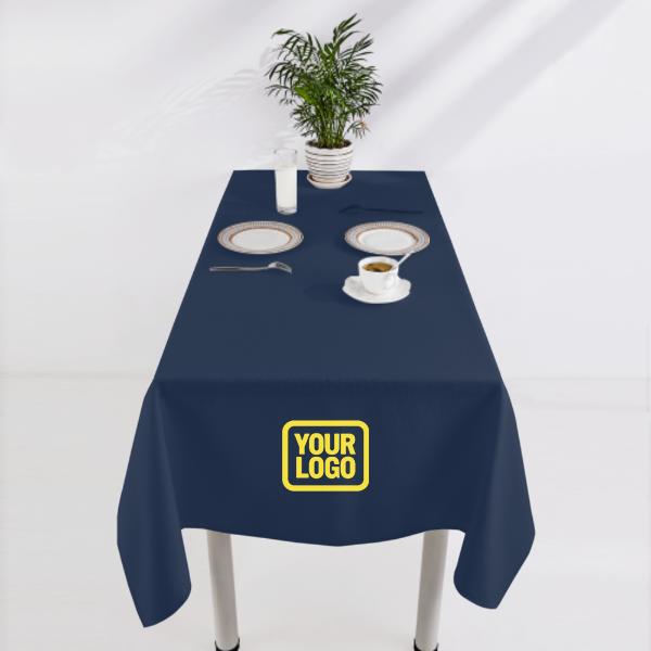Tovaglia quadrata su misura blu navy giallo pallido