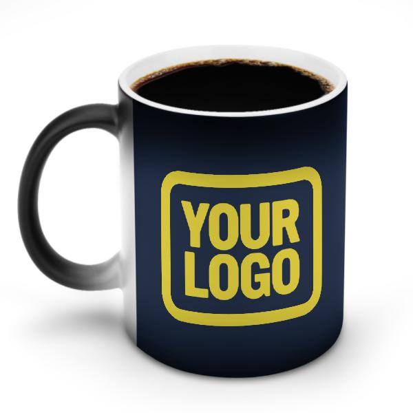 Tazza magica personalizzata blu navy giallo pallido