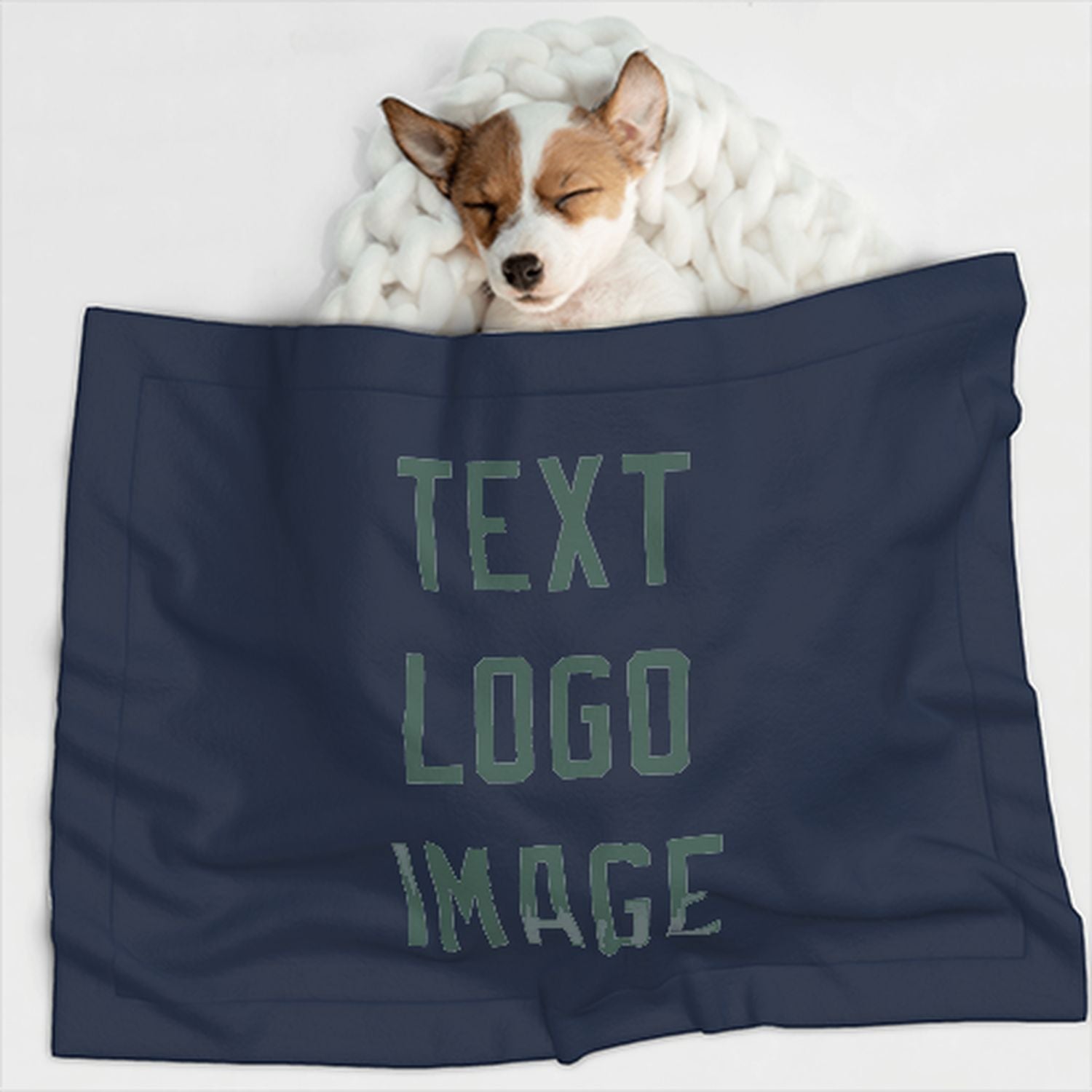 Coperta personalizzata per animali domestici blu navy e verde acqua