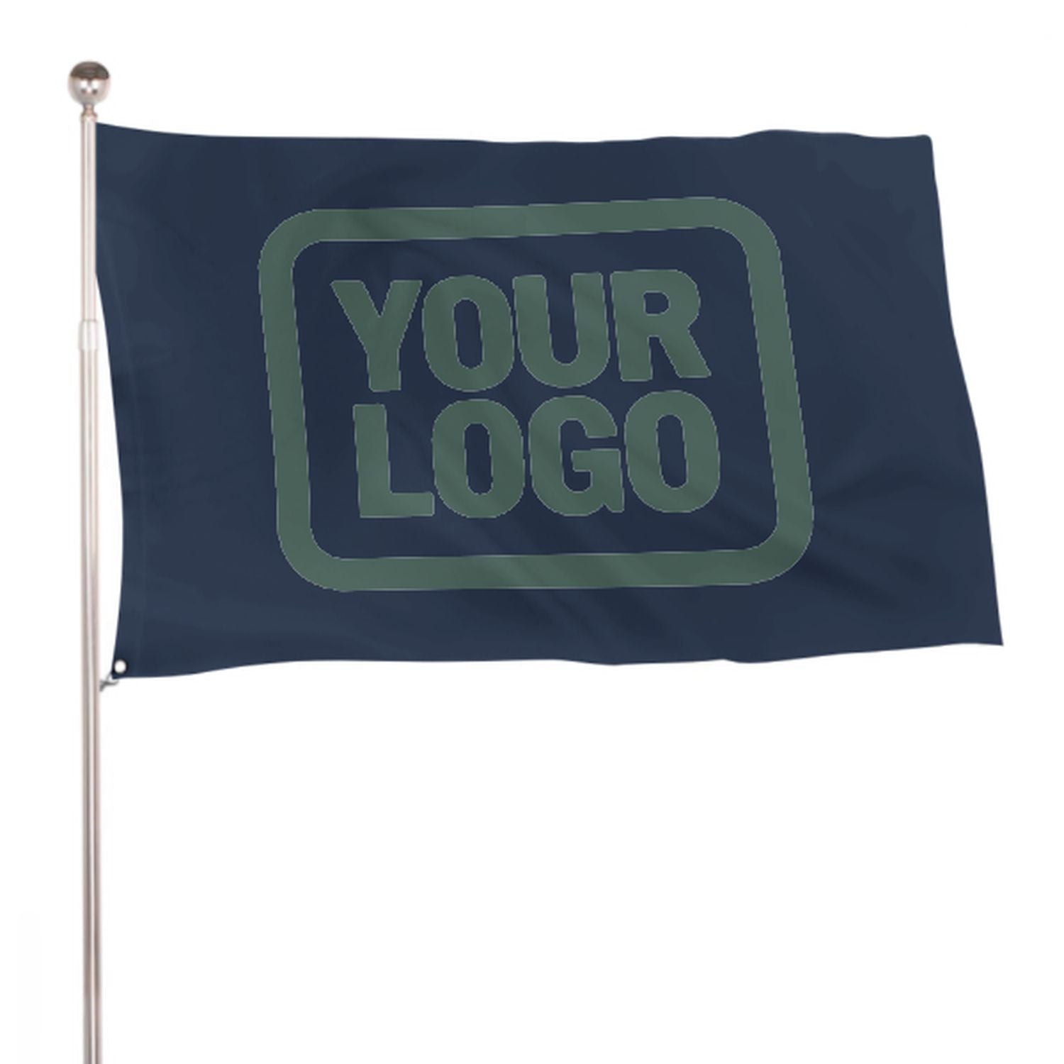 Bandiera personalizzata blu navy e verde acqua