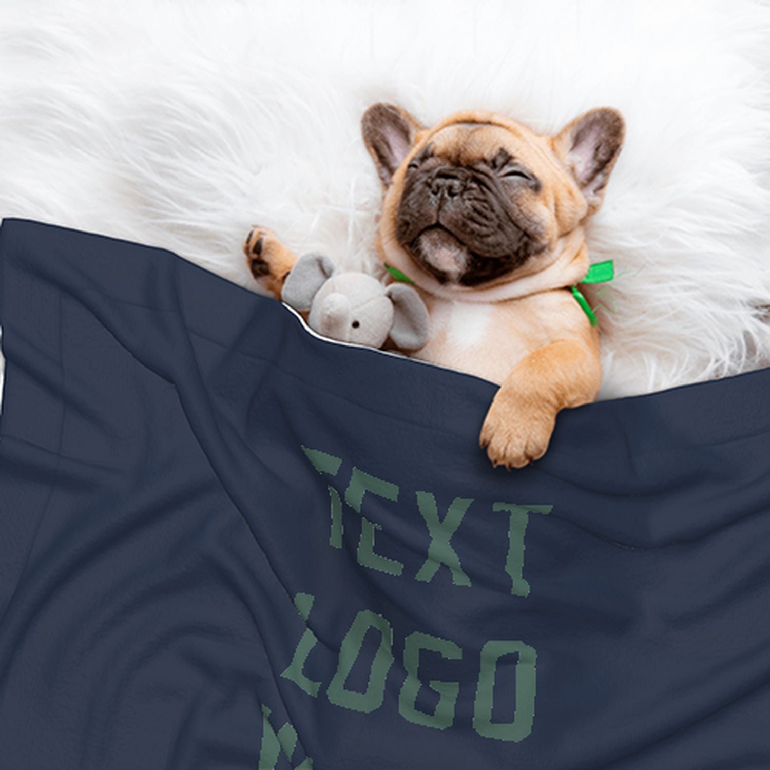 Coperta personalizzata per animali domestici blu navy e verde acqua