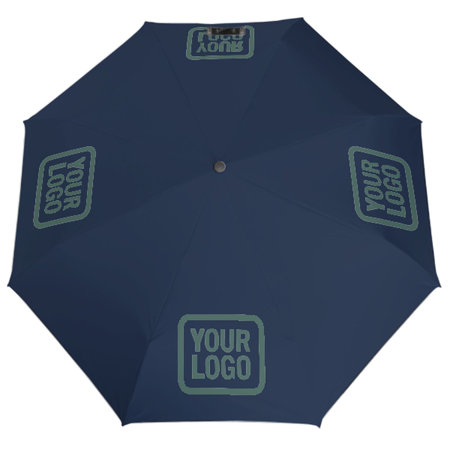 Maßgeschneidertes Marineblau Blaugrün Automatik-Regenschirm
