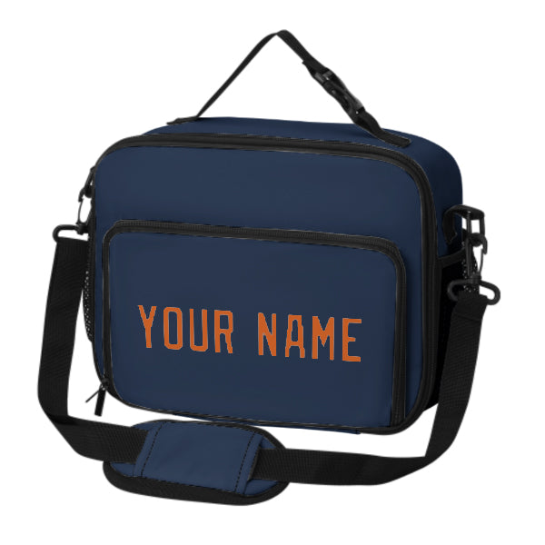 Maßgeschneidertes Marineblau Orange Lunch-Tasche