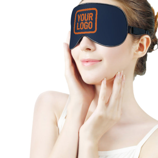 Maßgeschneidertes Marineblau Orange Schlafmaske