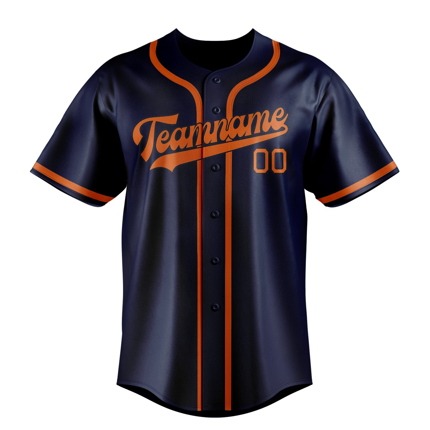 Benutzerdefiniertes Professionelles Marineblau Orange Baseballtrikot