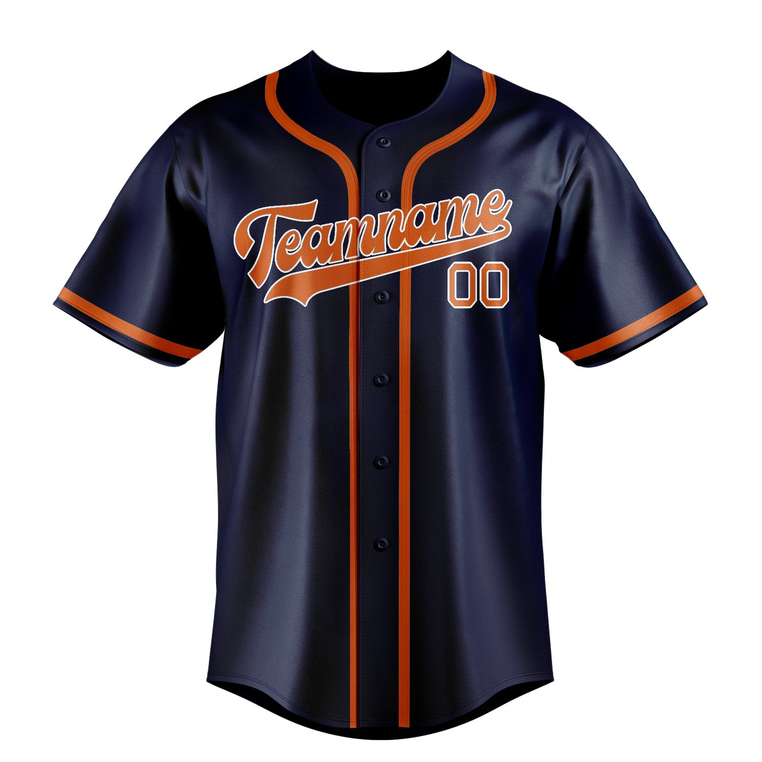 Benutzerdefiniertes Professionelles Marineblau Orange Baseballtrikot