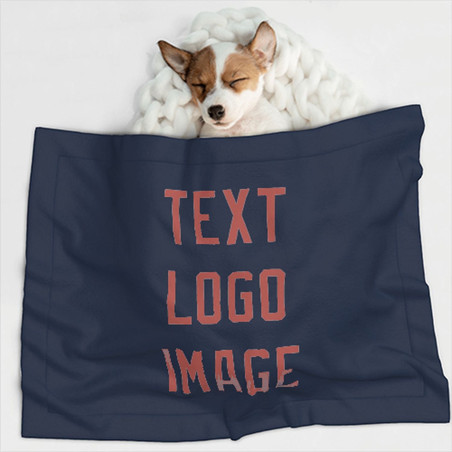 Coperta personalizzata per animali domestici con rosa rame blu navy