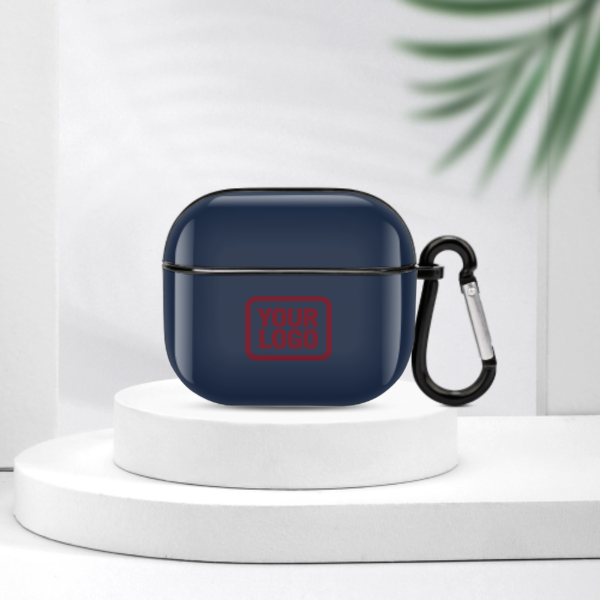 Maßgeschneidertes Marineblau Karmesinrot AirPods-Hülle (3. Generation)