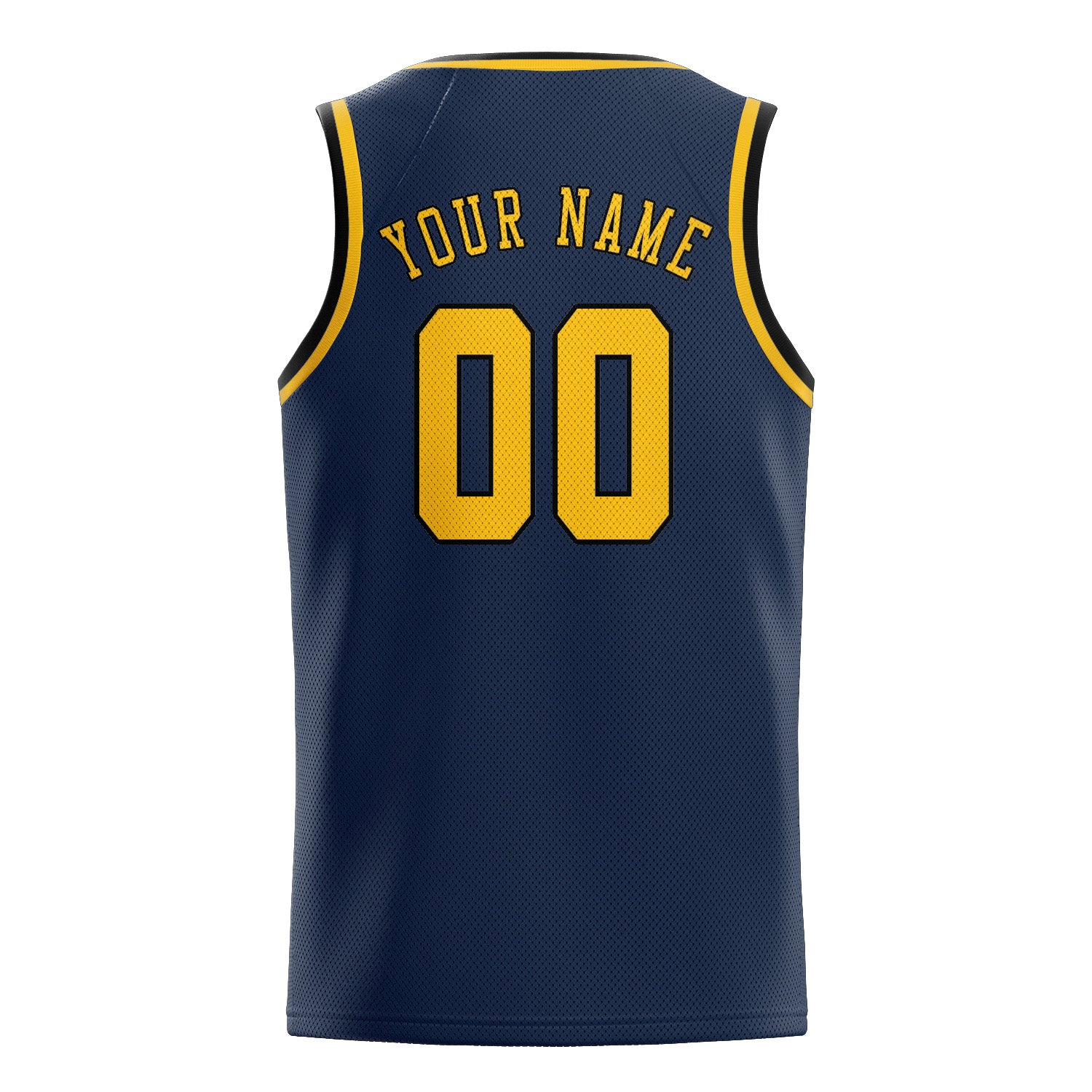 Benutzerdefiniertes Professionelles Marineblau Gold Basketballtrikot