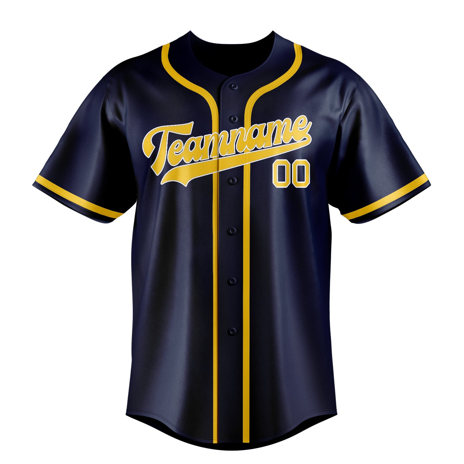 Benutzerdefiniertes Professionelles Marineblau Gold Baseballtrikot