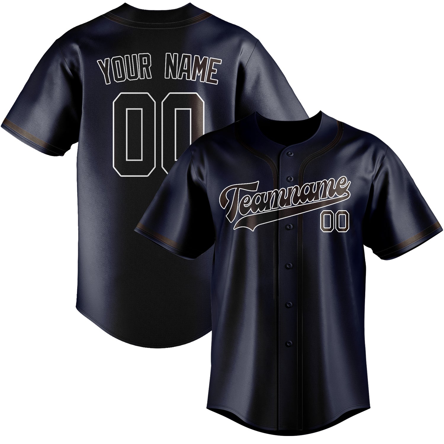 Benutzerdefiniertes Professionelles Stahlblau Braun Baseballtrikot