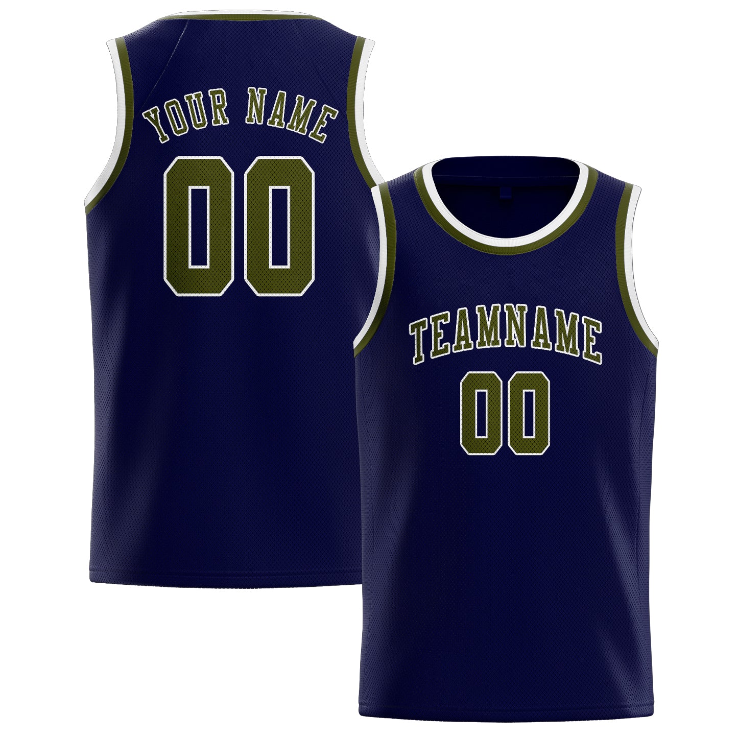 Benutzerdefiniertes Professionelles Stahlblau Dunkles Oliv Basketballtrikot