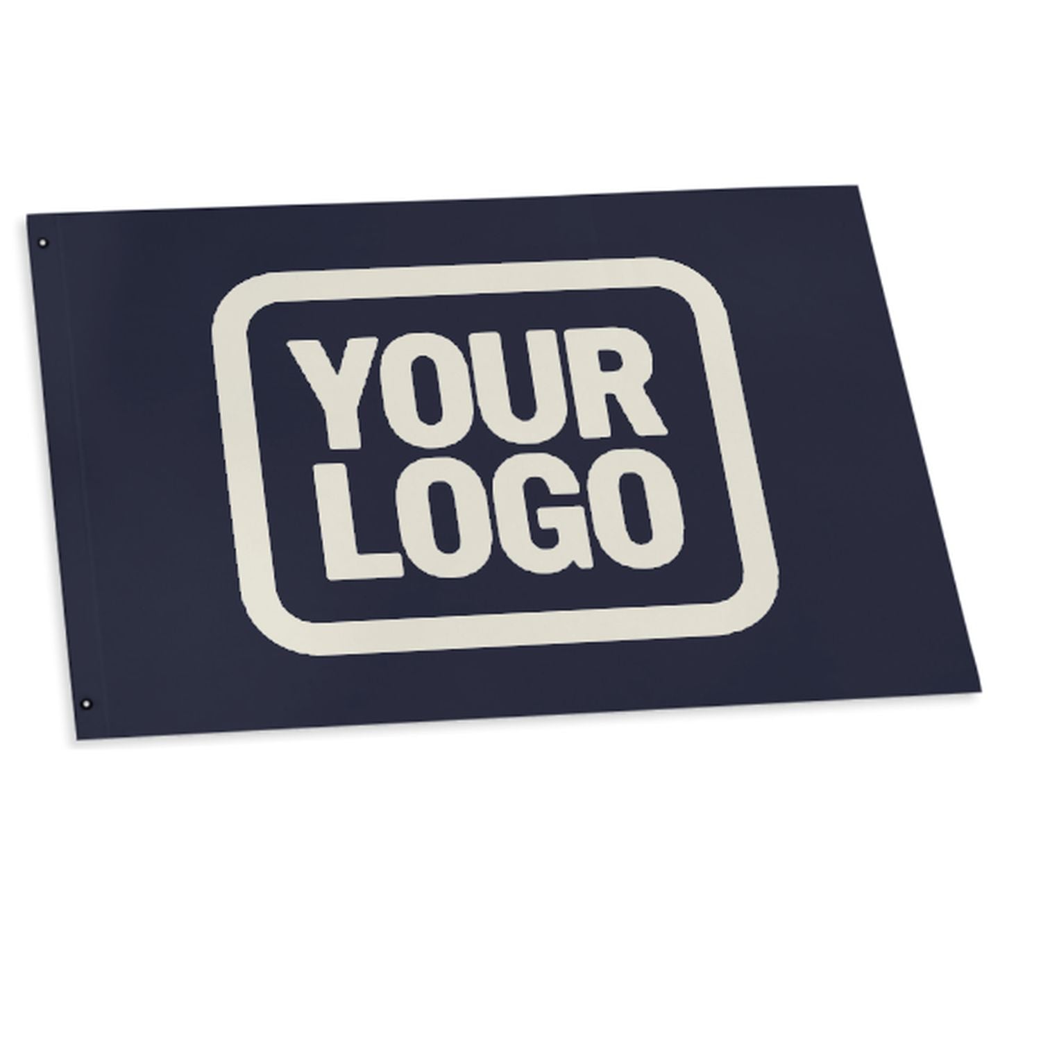 Bandiera personalizzata blu acciaio beige
