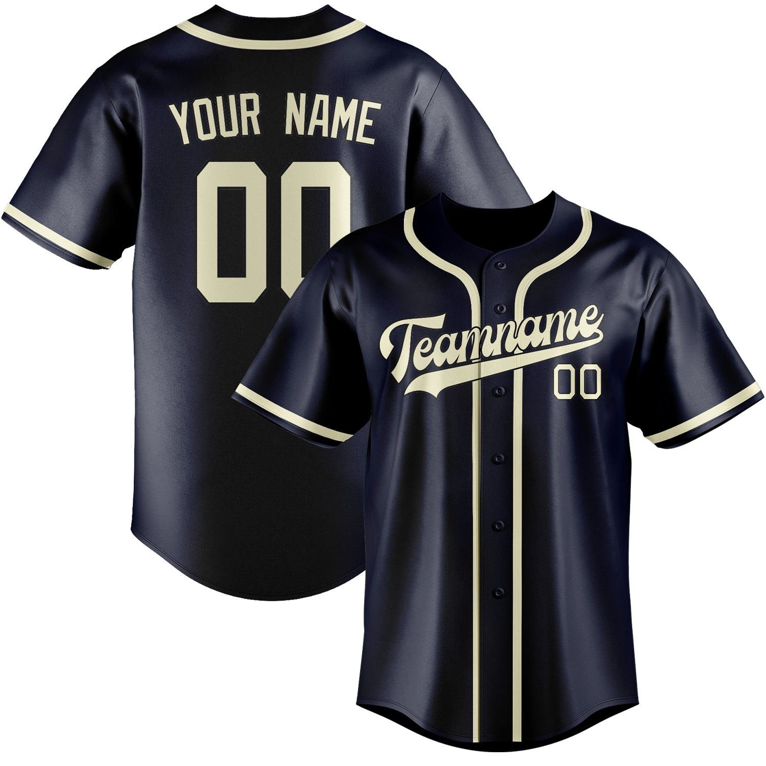 Benutzerdefiniertes Professionelles Stahlblau Beige Baseballtrikot