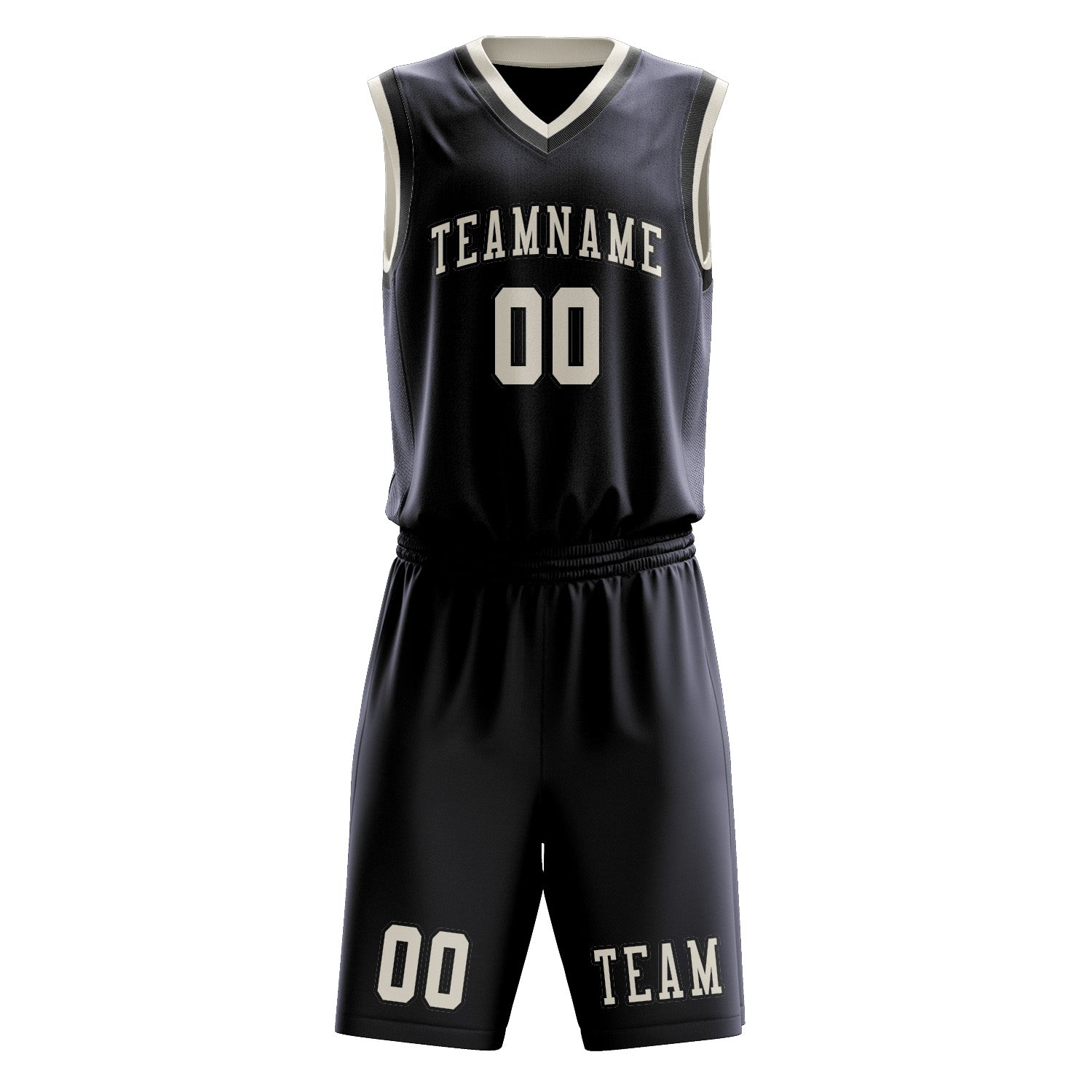 Benutzerdefiniertes Professionelles Stahlblau Beige Basketballtrikot-Set