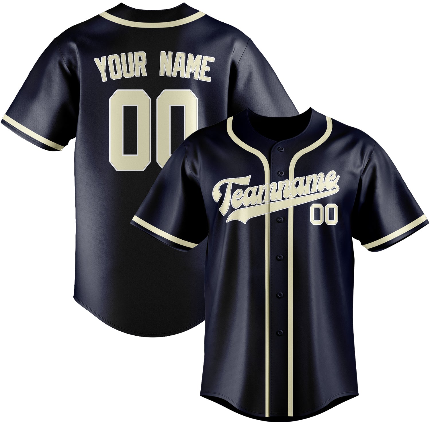 Benutzerdefiniertes Professionelles Stahlblau Beige Baseballtrikot