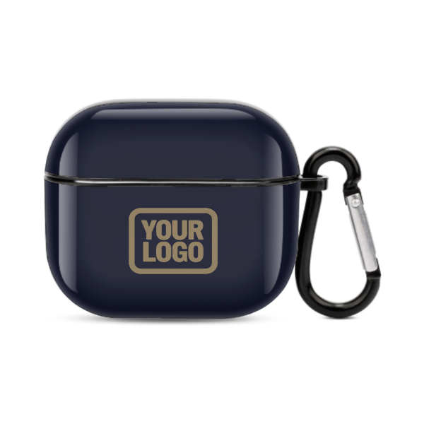 Maßgeschneidertes Stahlblau Hellkhaki AirPods-Hülle (3. Generation)