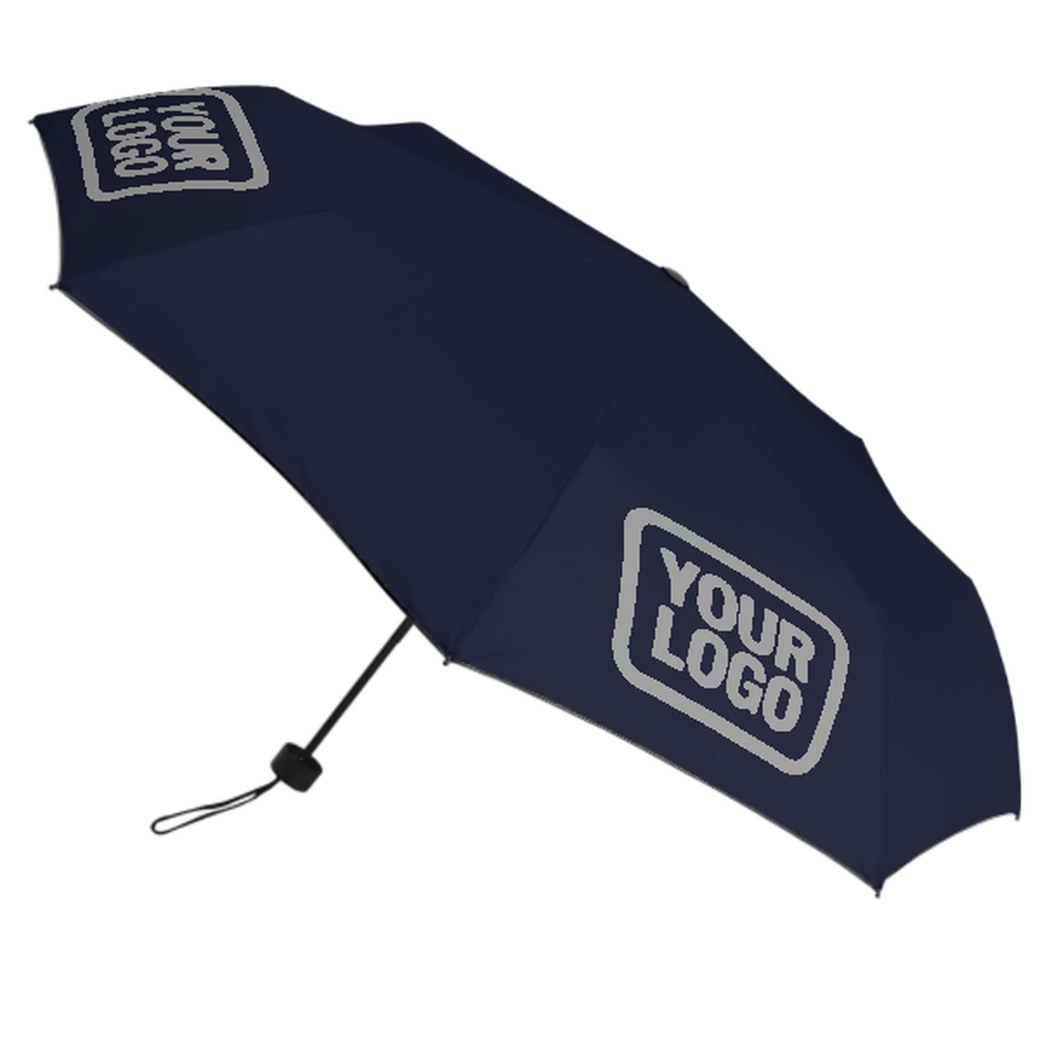 Maßgeschneidertes Stahlblau Grau Automatik-Regenschirm