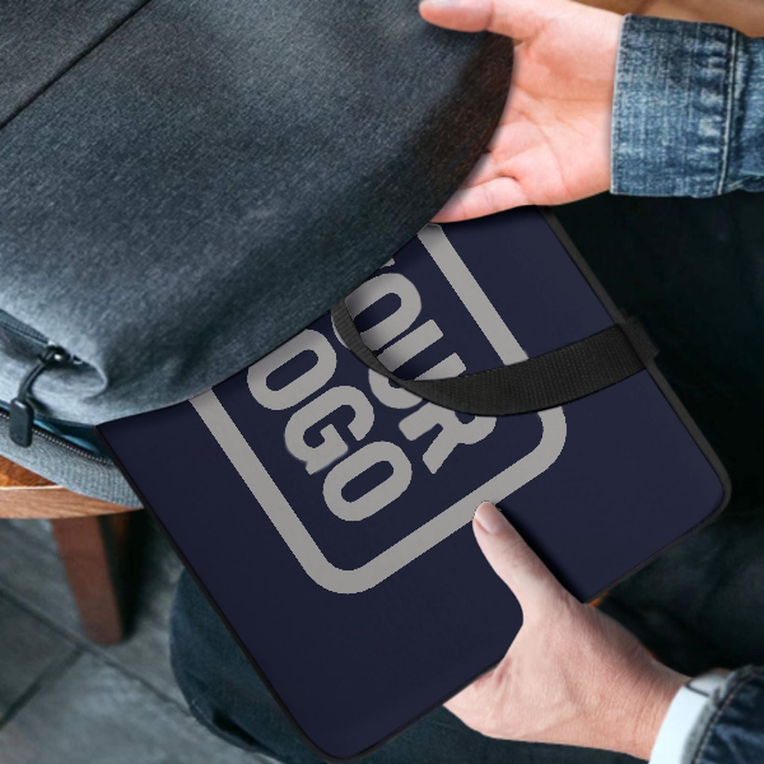Maßgeschneidertes Stahlblau Gray Laptop Tasche