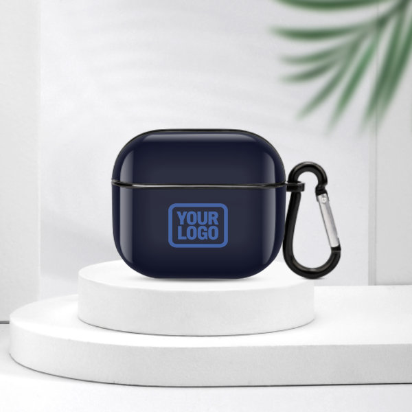 Maßgeschneidertes Stahlblau Himmelblau AirPods-Hülle (3. Generation)