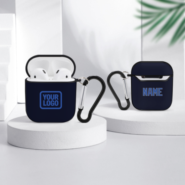 Maßgeschneidertes Stahlblau Himmelblau AirPods-Hülle