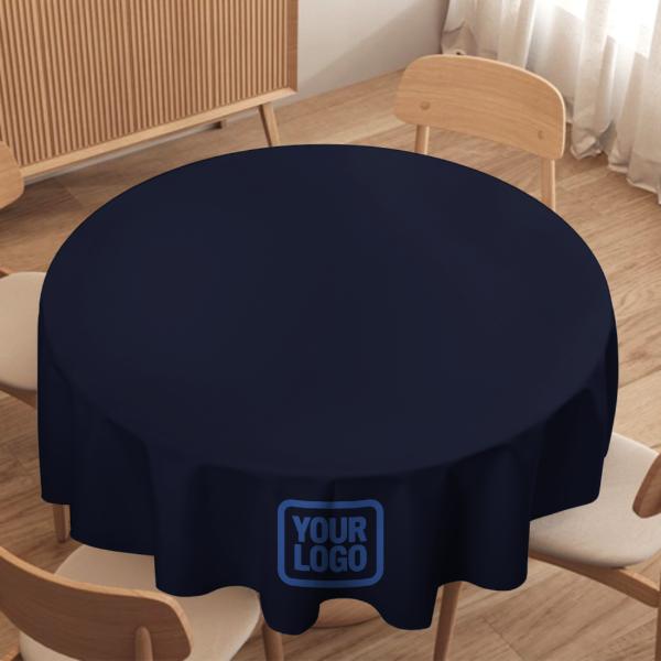 Maßgeschneidertes Stahlblau Himmelblau Runde Tischdecke