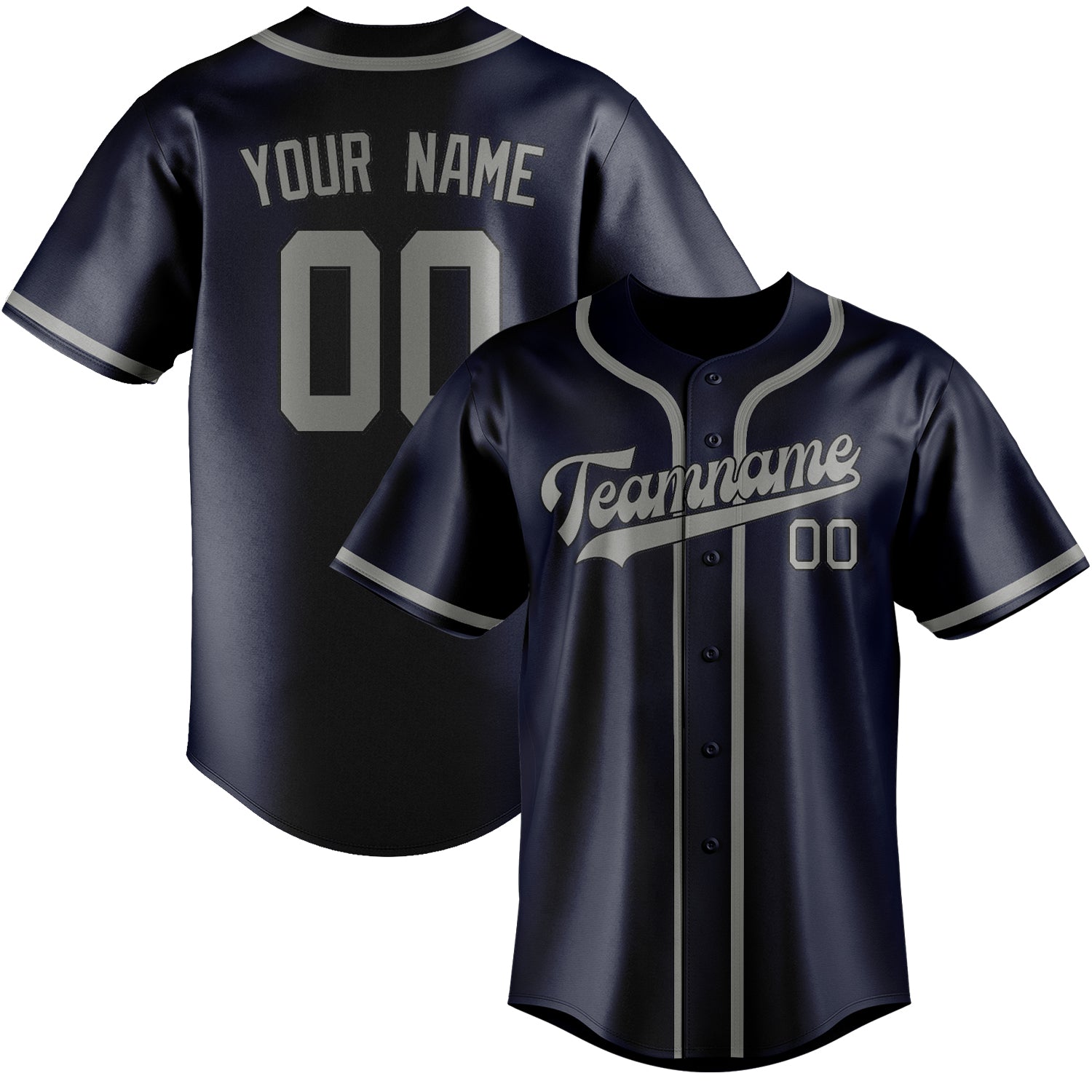 Benutzerdefiniertes Professionelles Stahlblau Grau Baseballtrikot