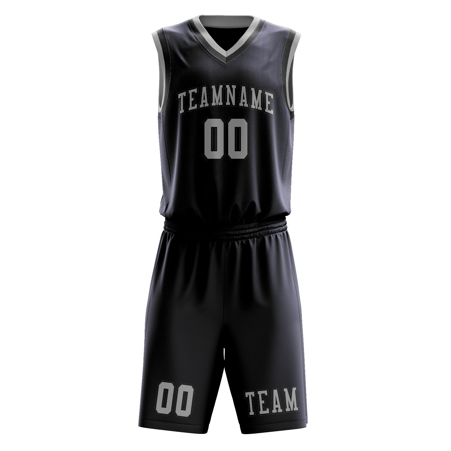 Benutzerdefiniertes Professionelles Stahlblau Grau Basketballtrikot-Set