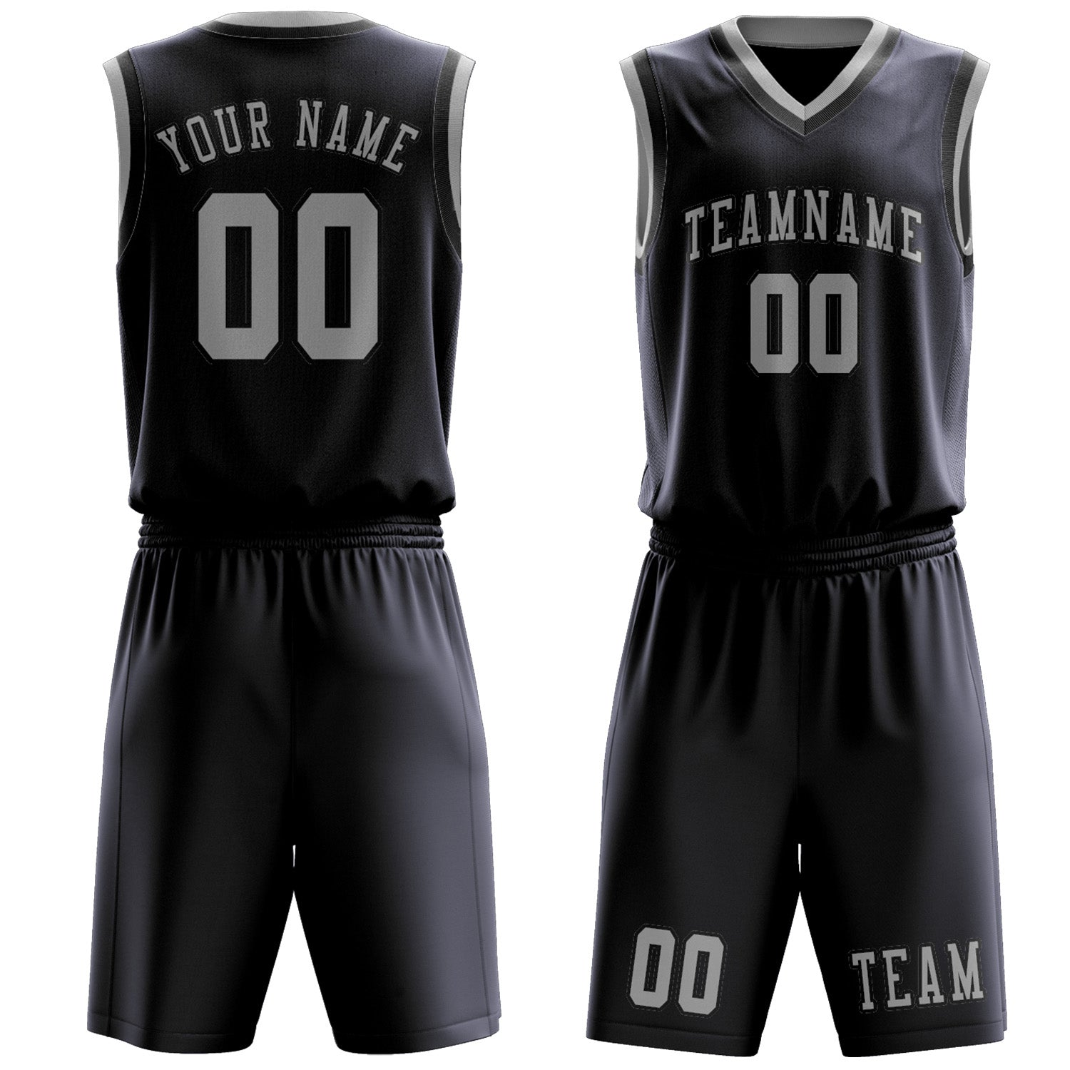Benutzerdefiniertes Professionelles Stahlblau Grau Basketballtrikot-Set