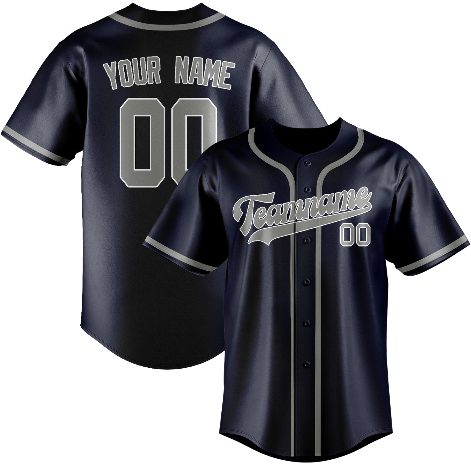 Benutzerdefiniertes Professionelles Stahlblau Grau Baseballtrikot