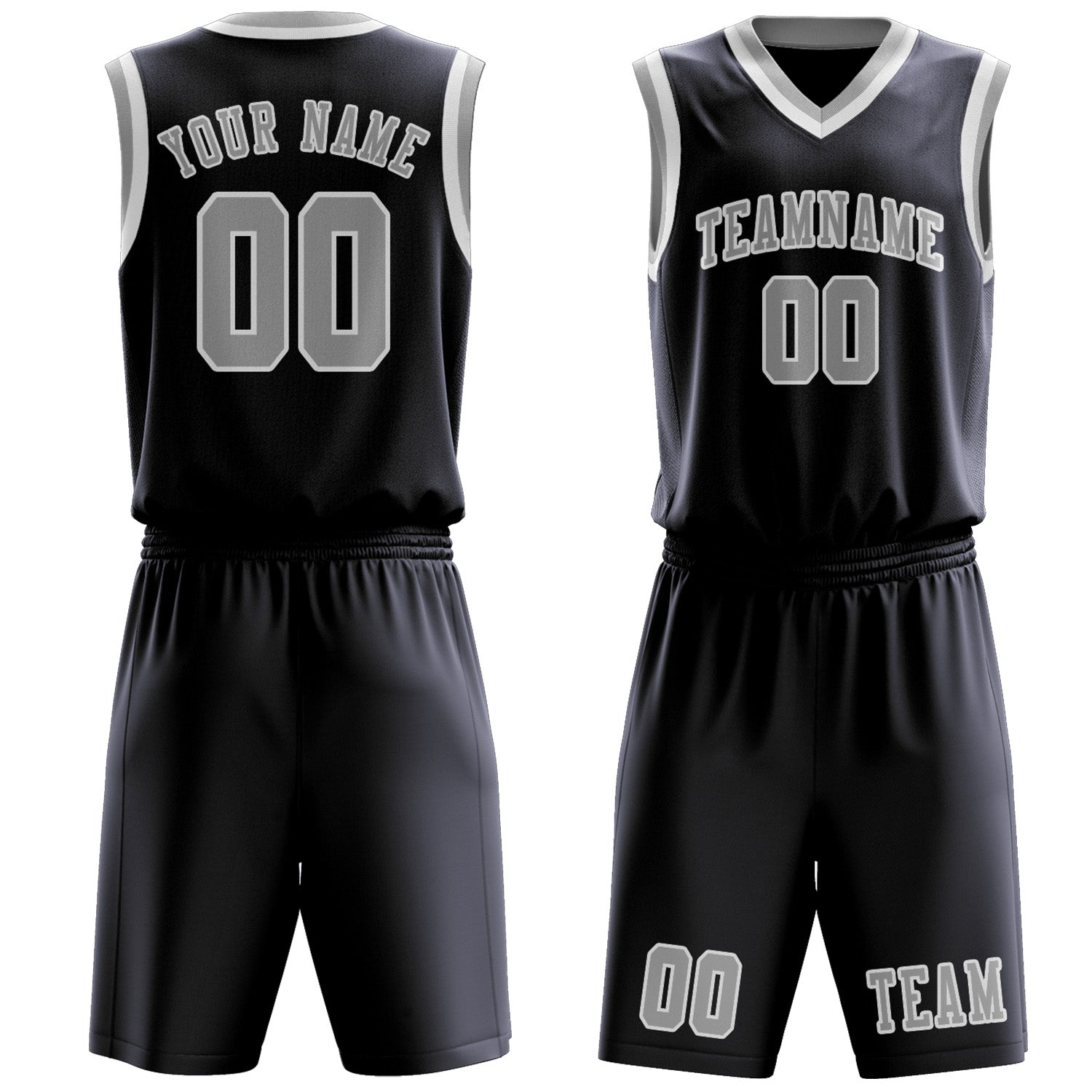 Benutzerdefiniertes Professionelles Stahlblau Grau Basketballtrikot-Set
