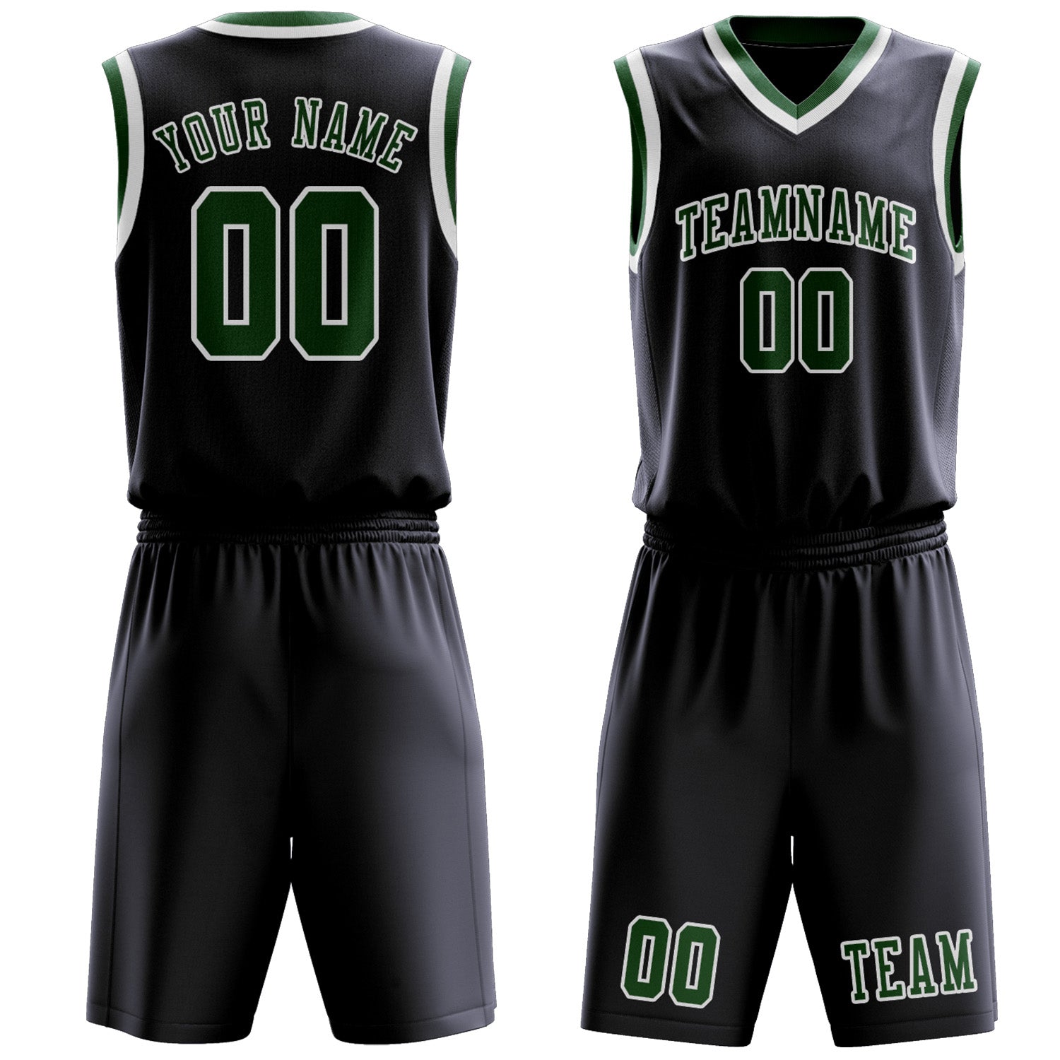 Benutzerdefiniertes Professionelles Stahlblau Moosgrün Basketballtrikot-Set