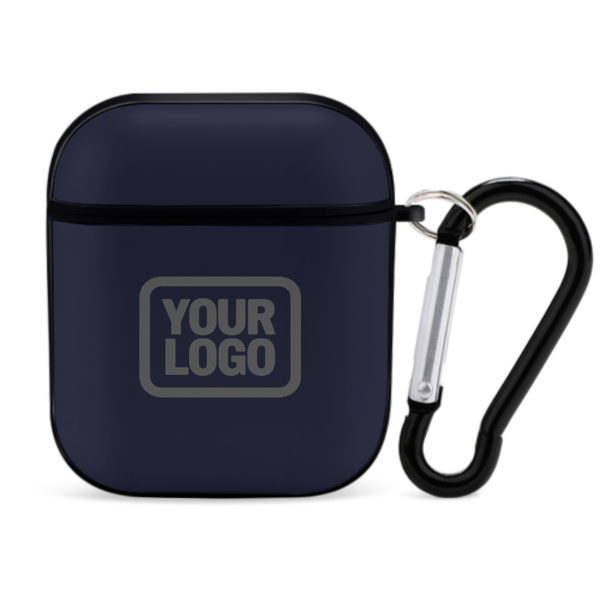 Maßgeschneidertes Stahlblau Dunkelgrau AirPods-Hülle
