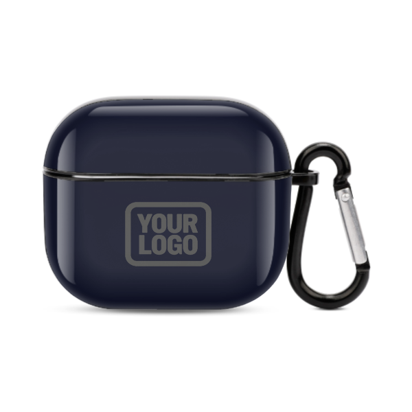 Maßgeschneidertes Stahlblau Dunkelgrau AirPods-Hülle (3. Generation)