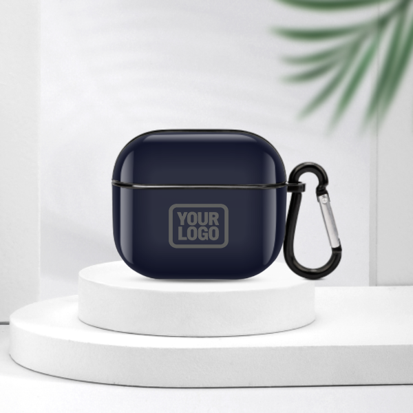 Maßgeschneidertes Stahlblau Dunkelgrau AirPods-Hülle (3. Generation)